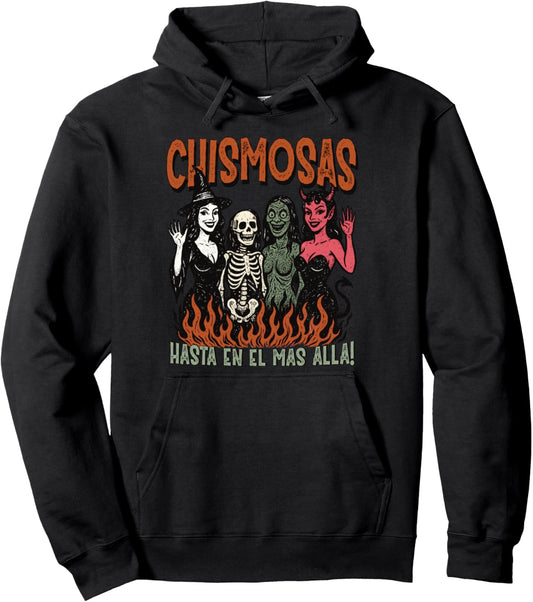 Chismosas hasta en el mas alla Spanish Halloween Pullover Hoodie