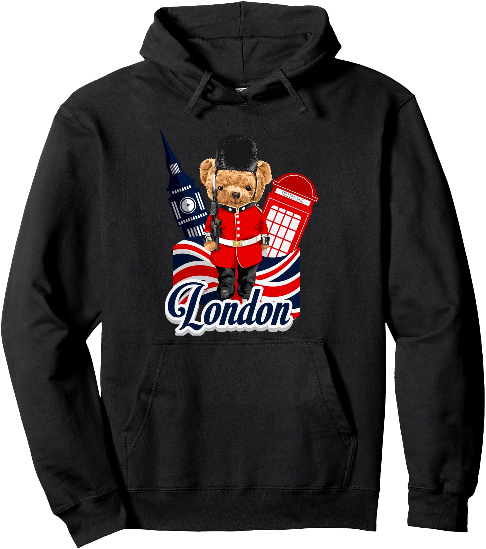 London Teddy Bear Queen Guard Illustration Graphic Anime Pullover Hoodie