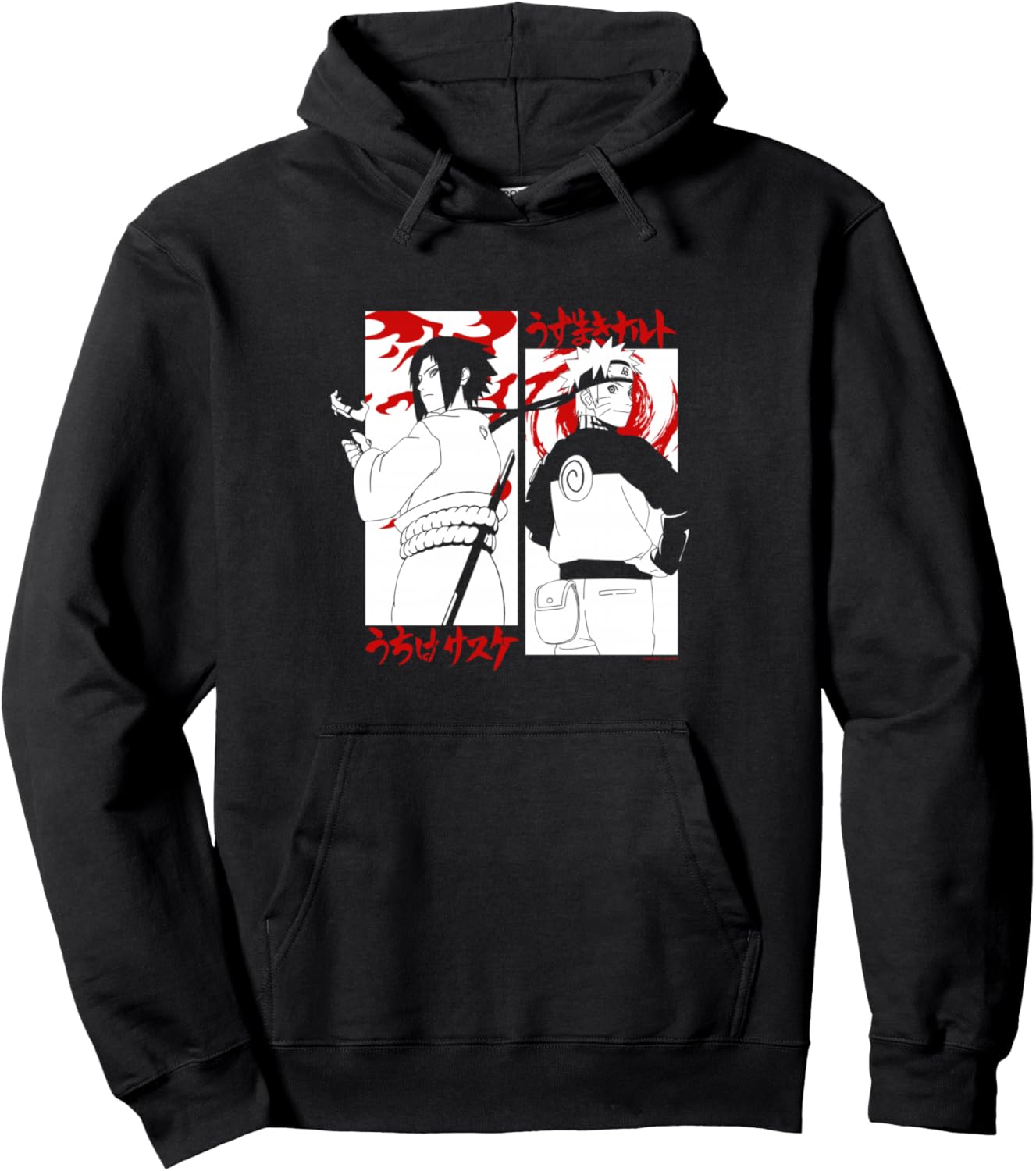 Naruto Shippuden Sasuke vs. Naruto Face Off Anime Pullover Hoodie