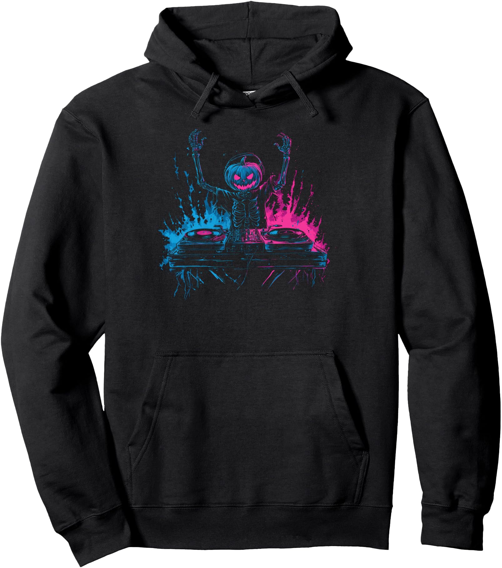 DJ Skeleton Halloween Partygoer Music Lover Party Pullover Hoodie