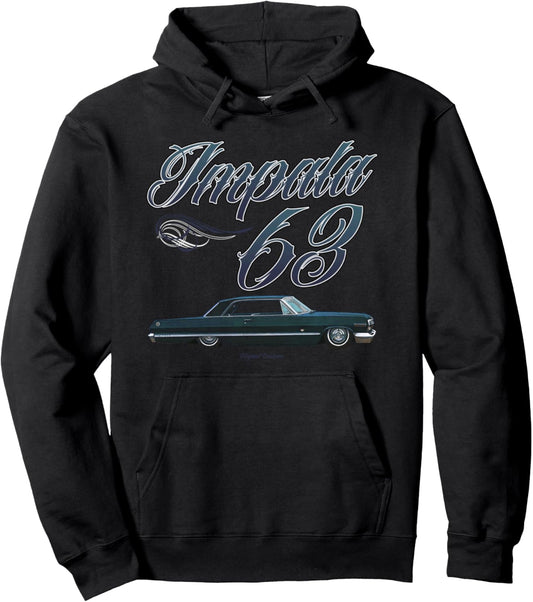 1963 Impala - Low Rider Kustom Lead Sled Hot Rod Muscle Car Pullover Hoodie