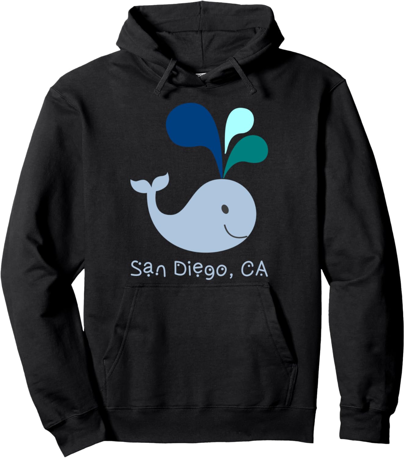 San Diego CA Cute California Whale Lover Cartoon Pullover Hoodie