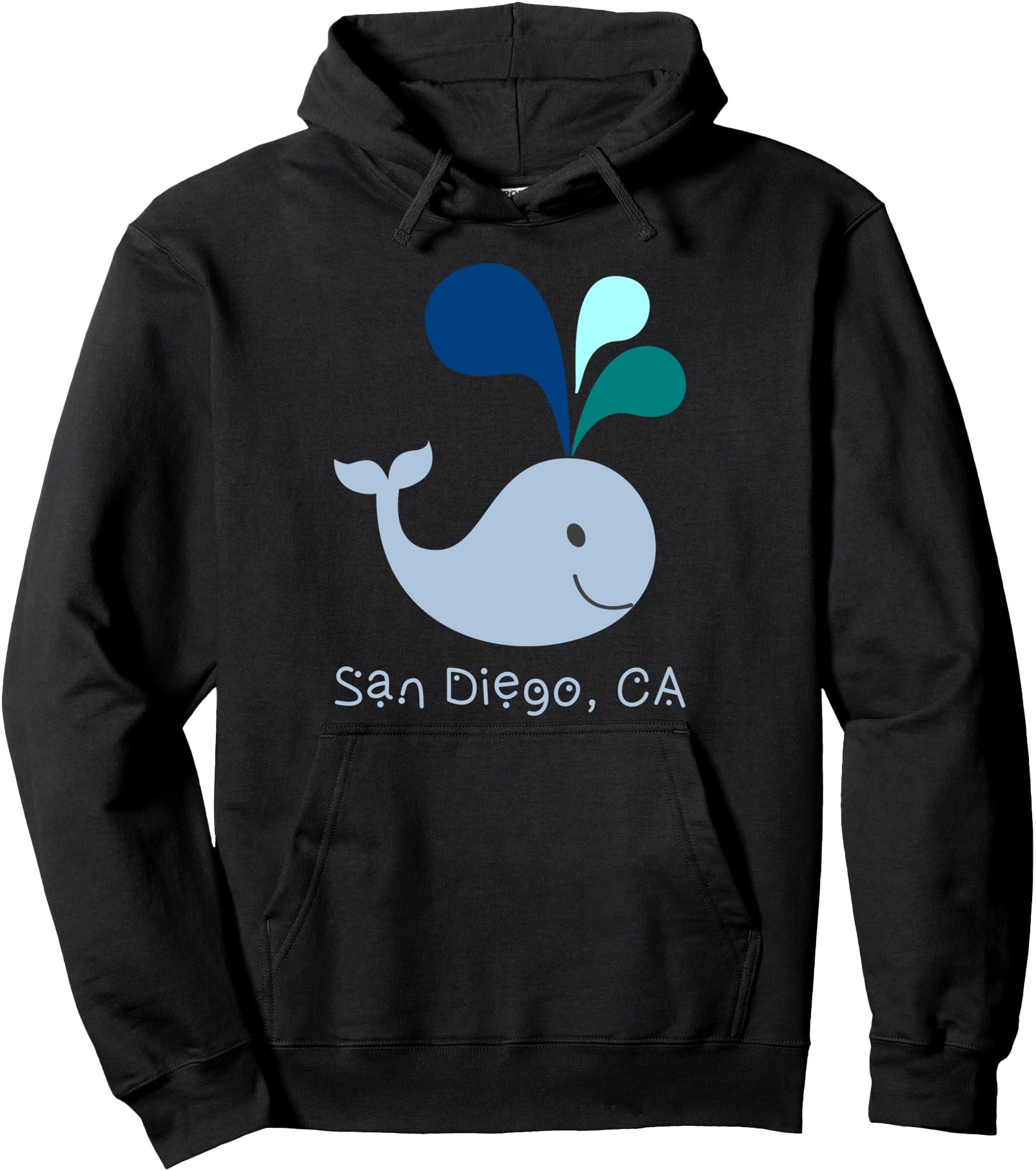 San Diego CA Cute California Whale Lover Cartoon Pullover Hoodie