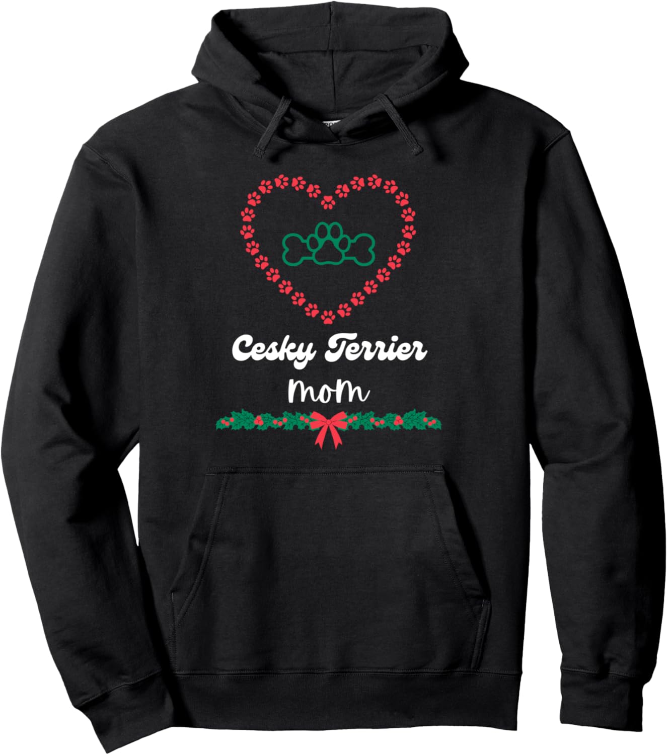 Cesky Terrier Dog Mom Fur Mama Christmas Holidays Xmas Pullover Hoodie