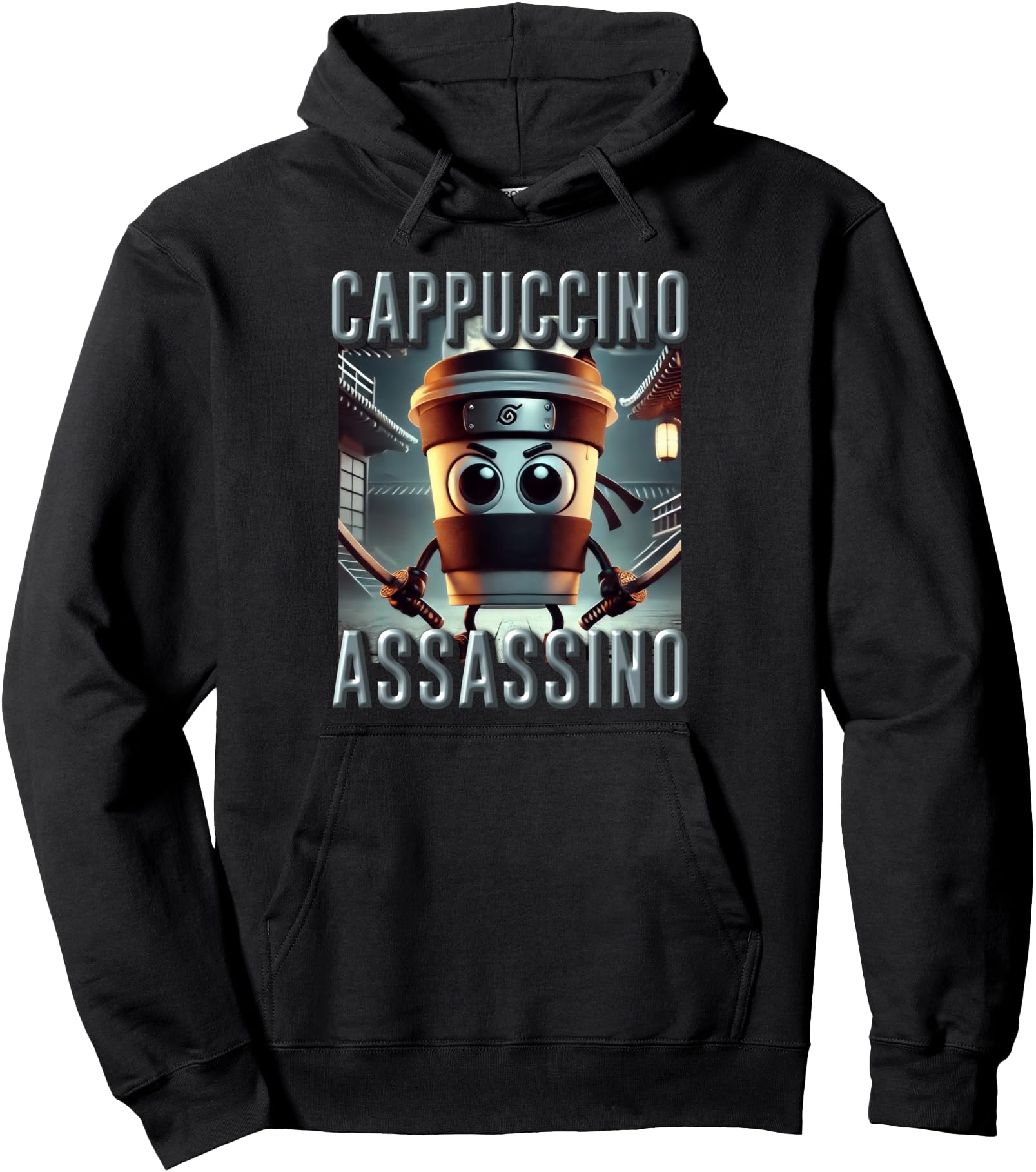 Kids Trending Meme Brainrot Italian Cappuccino Assassino Pullover Hoodie