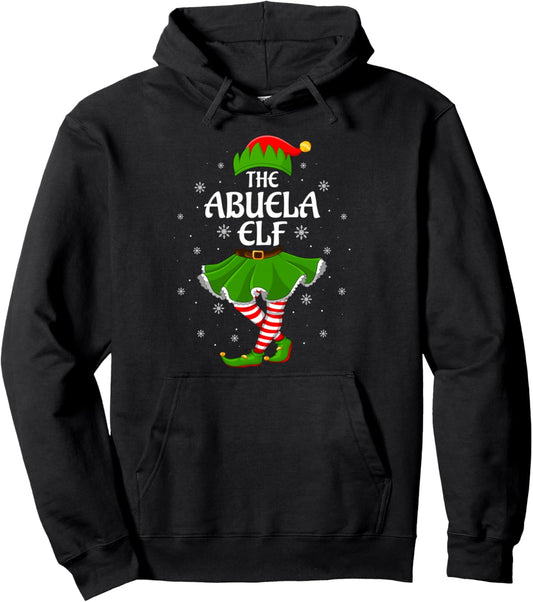 Abuela Elf Christmas Family Girls Women Elf Squad Xmas Pullover Hoodie