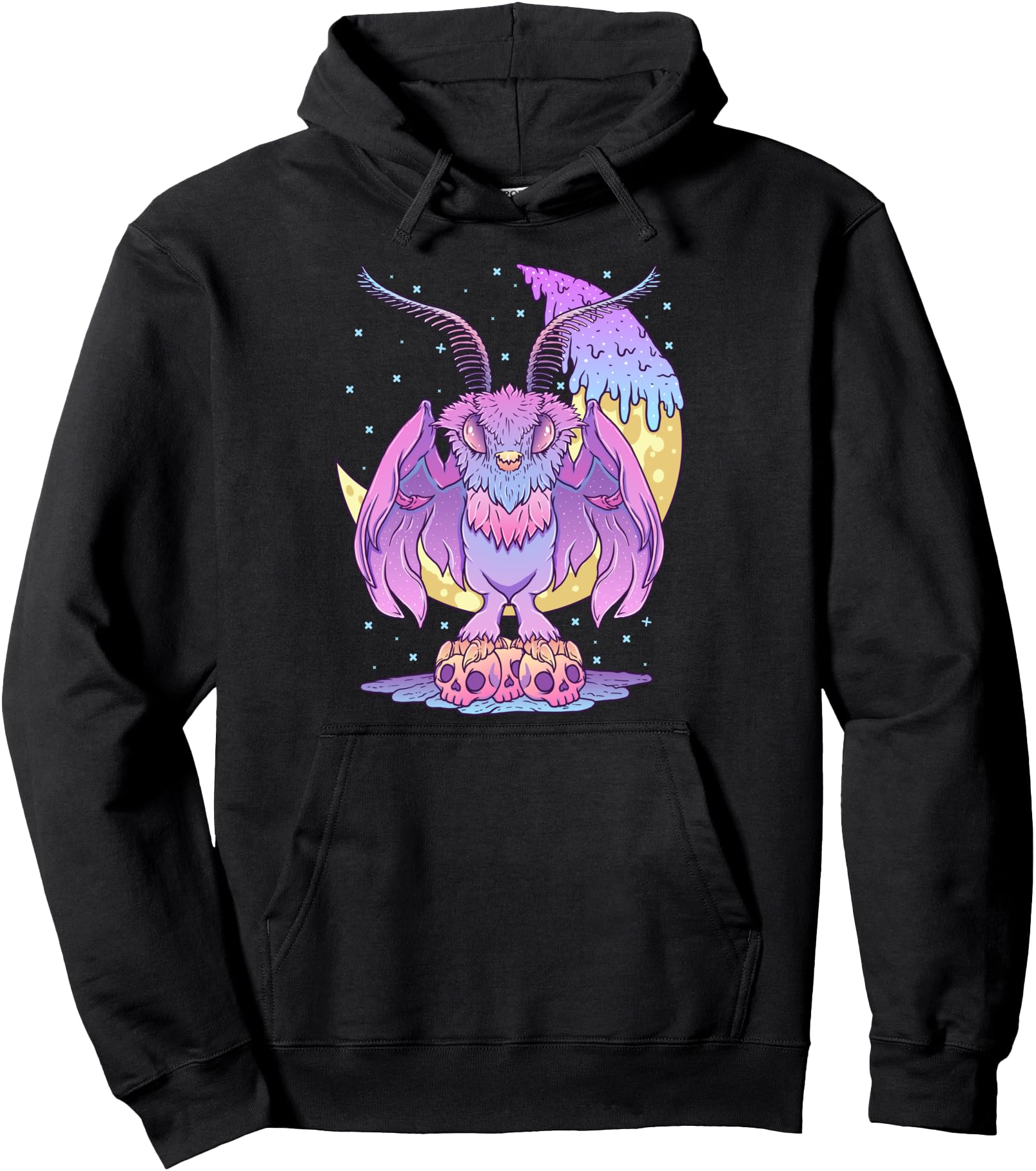 Pastel Goth Cute Kawaii Cryptid Mothman Pastel Goth Pullover Hoodie