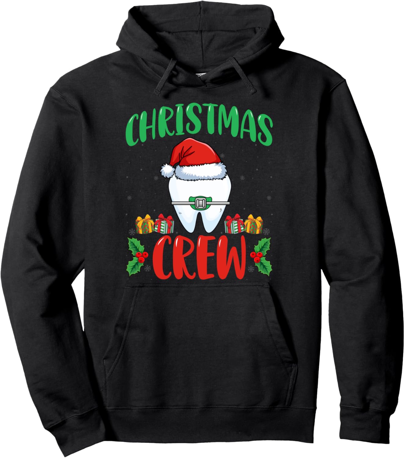 Christmas Crew Dental Squad Dentist Teeth Orthodontist Xmas Pullover Hoodie