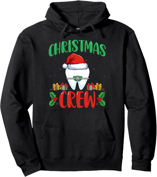 Christmas Crew Dental Squad Dentist Teeth Orthodontist Xmas Pullover Hoodie