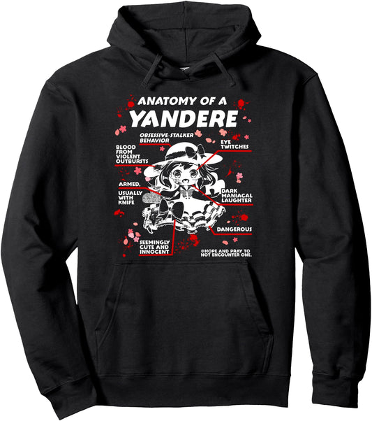 Anatomy of a Yandere - Kawaii Japanese Anime Pullover Hoodie