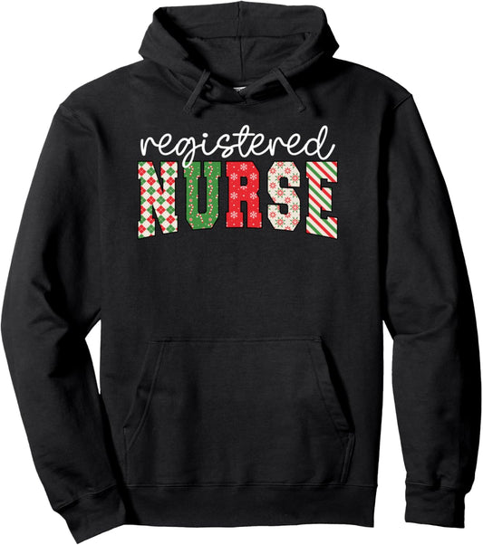 Christmas Nurse Print Registered Nurse Nursing School Xmas Pullover Hoodie