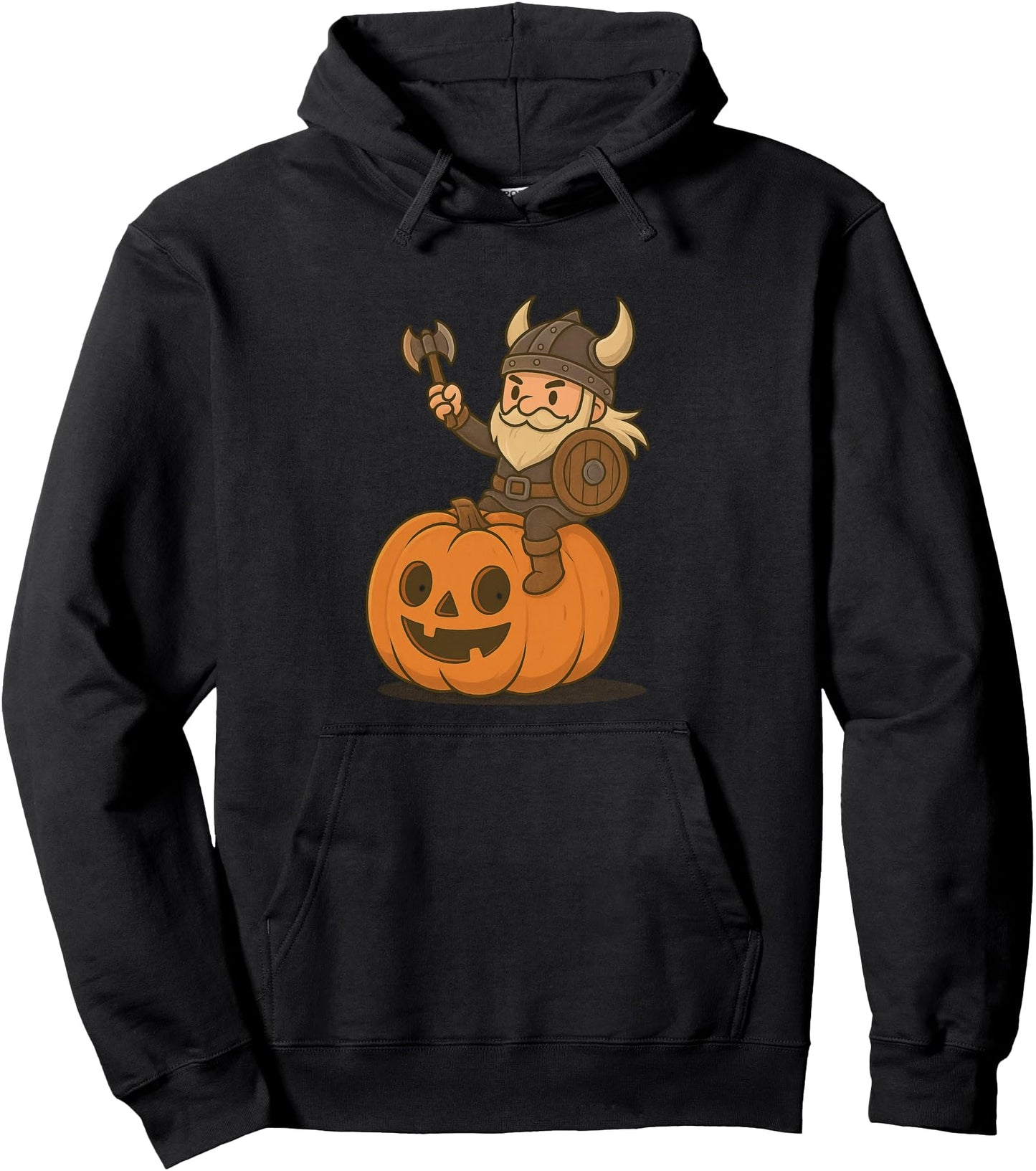 Viking Riding A Pumpkin Boys Girls Men Women Adults Pullover Hoodie