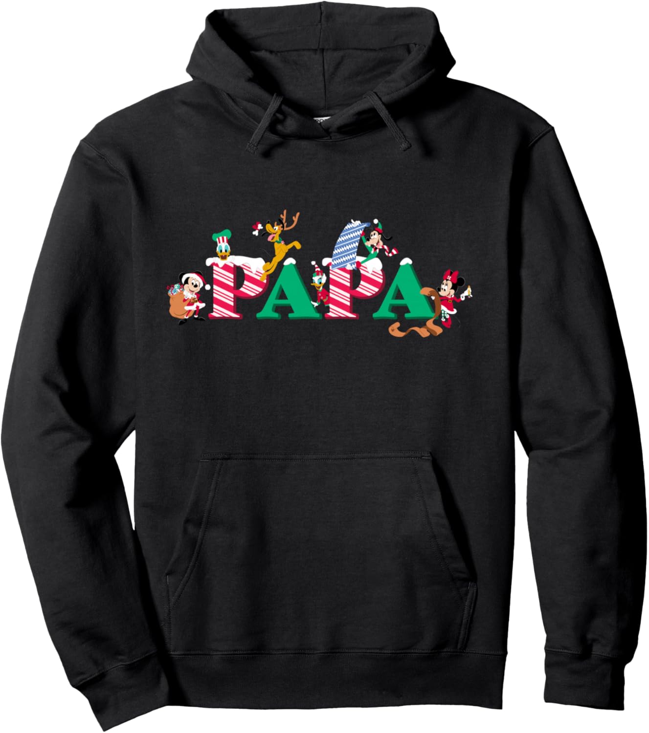 Disney Papa Candy Cane Holiday Christmas Family Trip Gift Pullover Hoodie