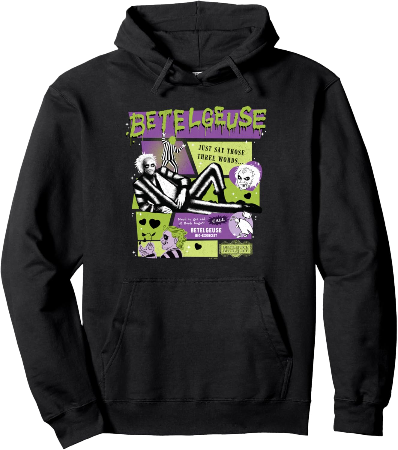 Beetlejuice - Betelgeuse Just Say Those Three Words Pullover Hoodie