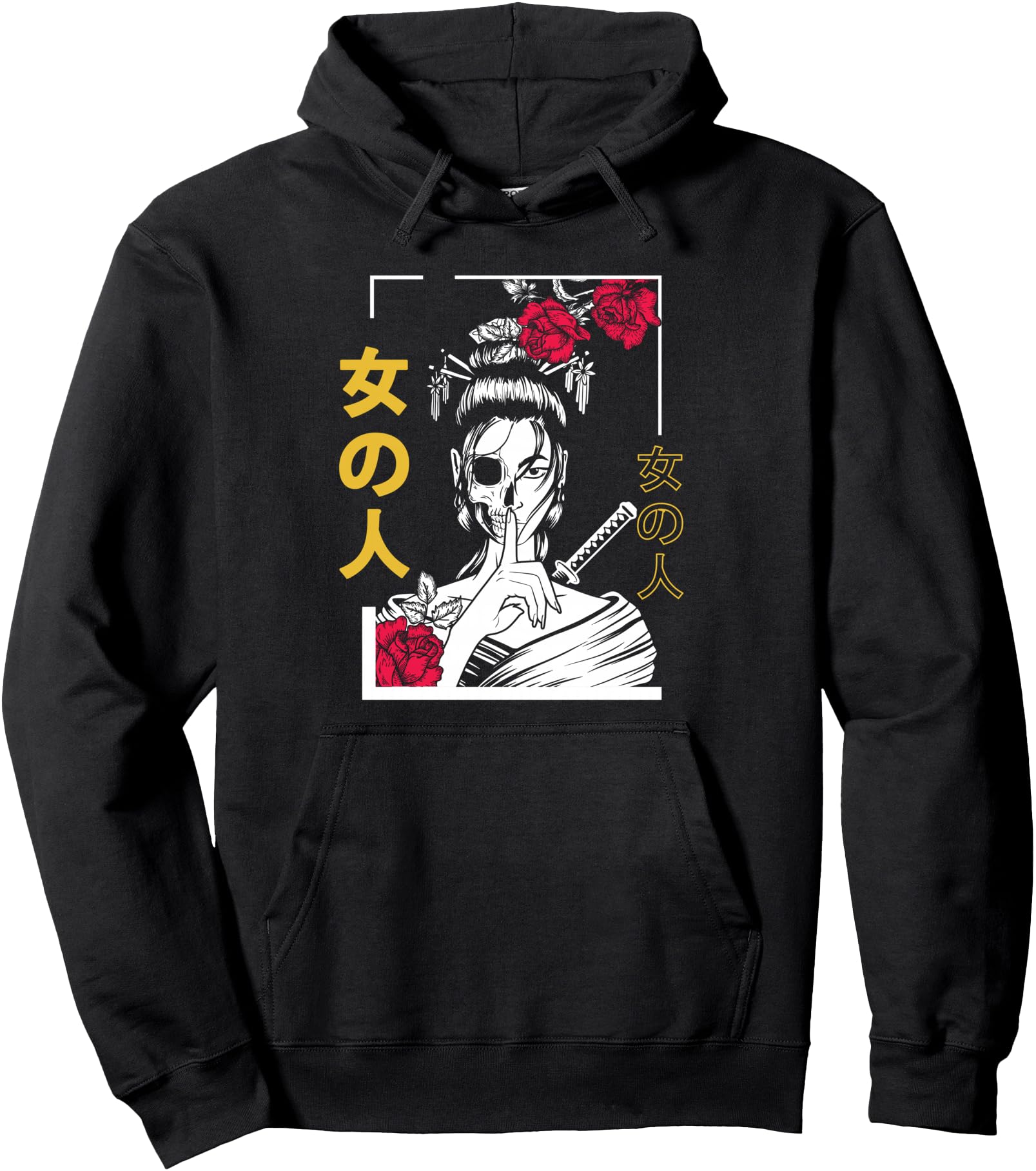Japanese Samurai Floral Warrior Geisha Woman Tokyo Anime Pullover Hoodie