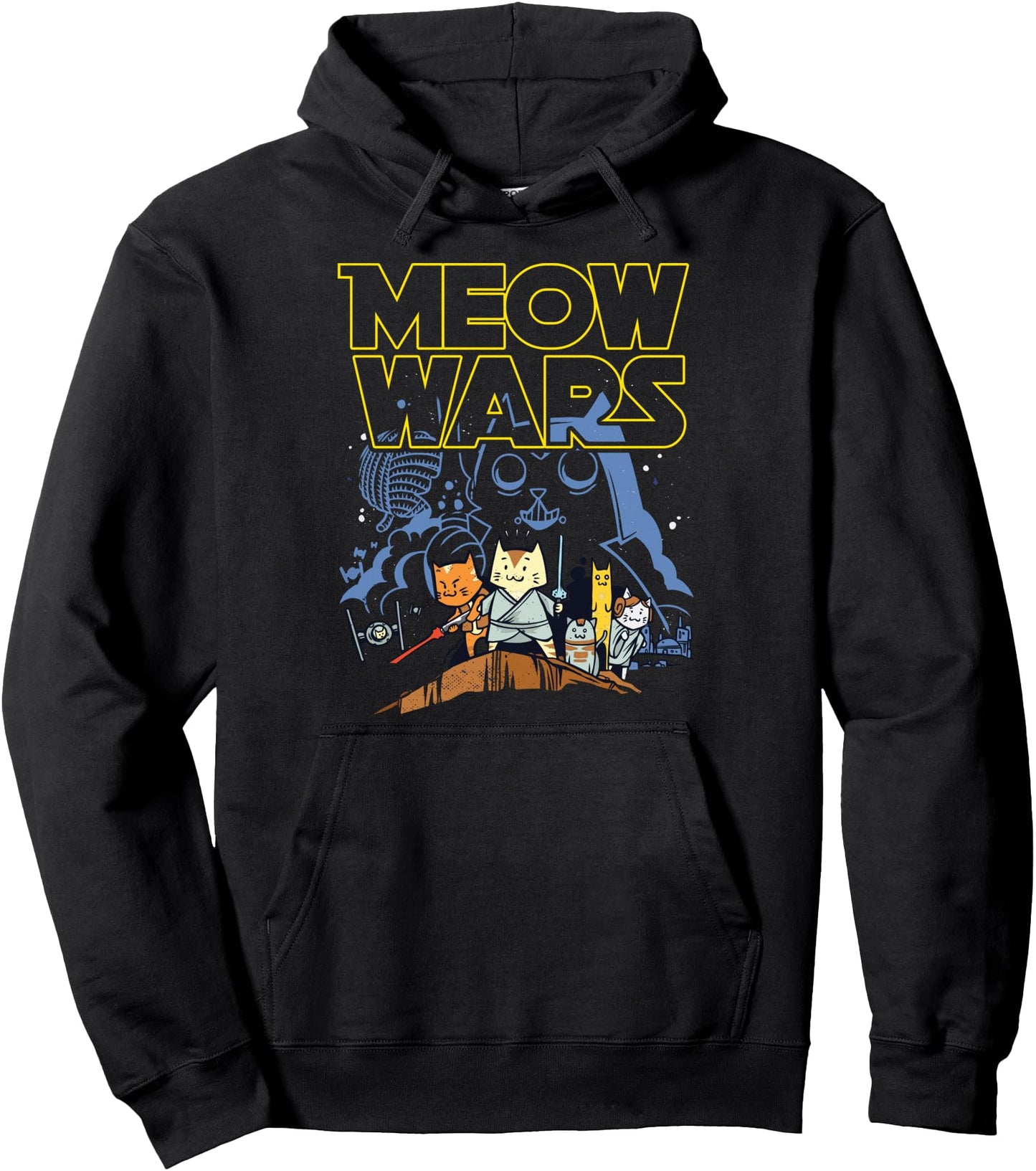 Meow Wars Cat Gifts for Cat Lovers Cat Stuff Themed Gifts Pullover Hoodie