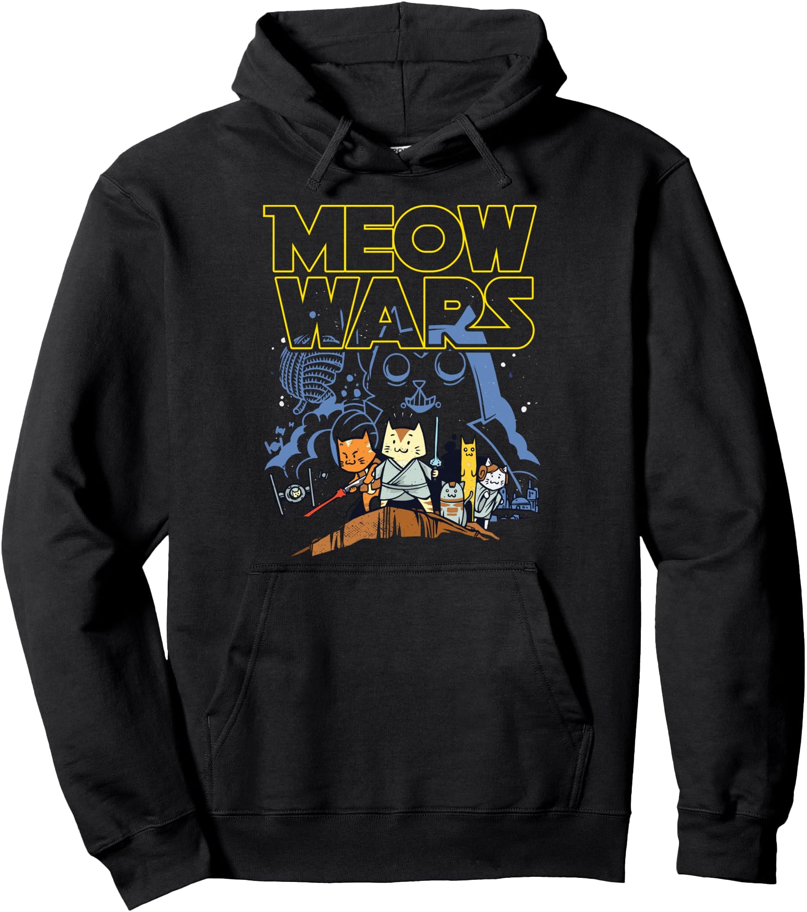 Meow Wars Cat Gifts for Cat Lovers Cat Stuff Themed Gifts Pullover Hoodie