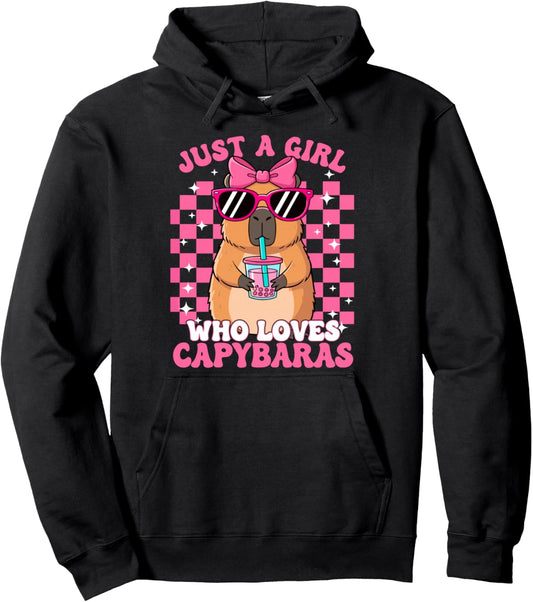 Capybara Cute Just A Girl Who Loves Capybaras Pullover Hoodie