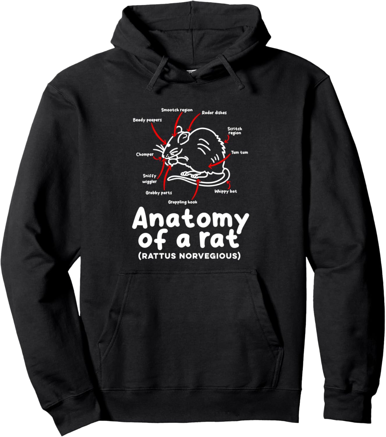 Anatomy of Rat rat lovers and pet rat owners Pullover Hoodie