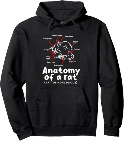 Anatomy of Rat rat lovers and pet rat owners Pullover Hoodie