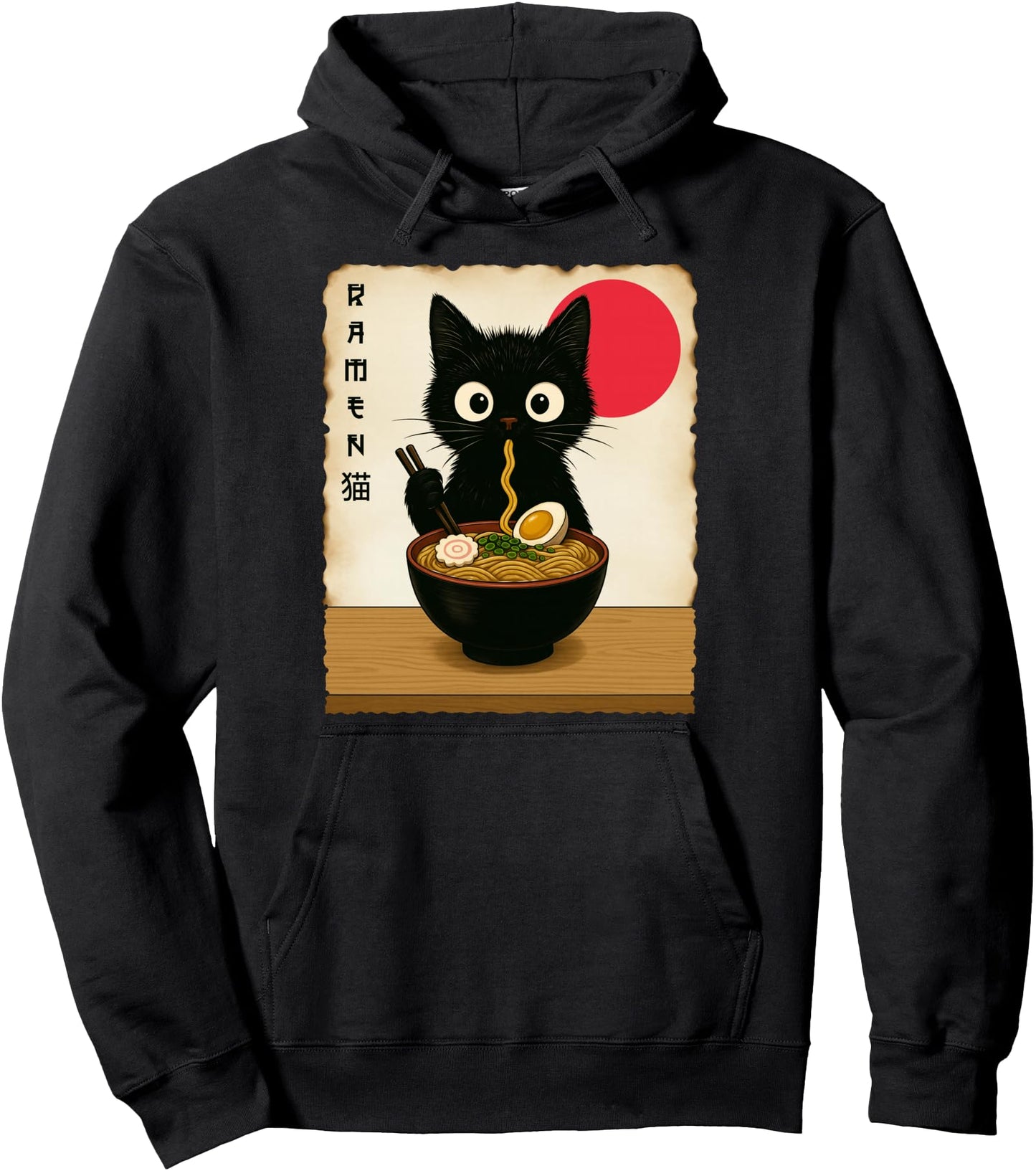Cat Ramen Japanese Funny Kawaii Cat Graphic Mens Gifts Anime Pullover Hoodie