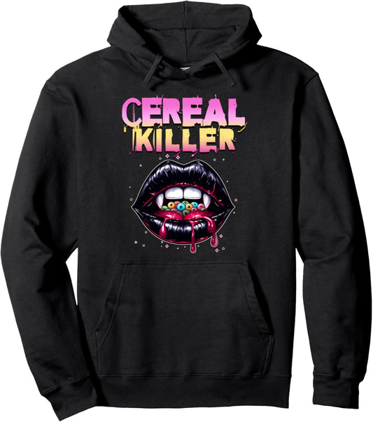 Cereal Killer Vampire Funny Easy Lazy Last Minute Halloween Pullover Hoodie