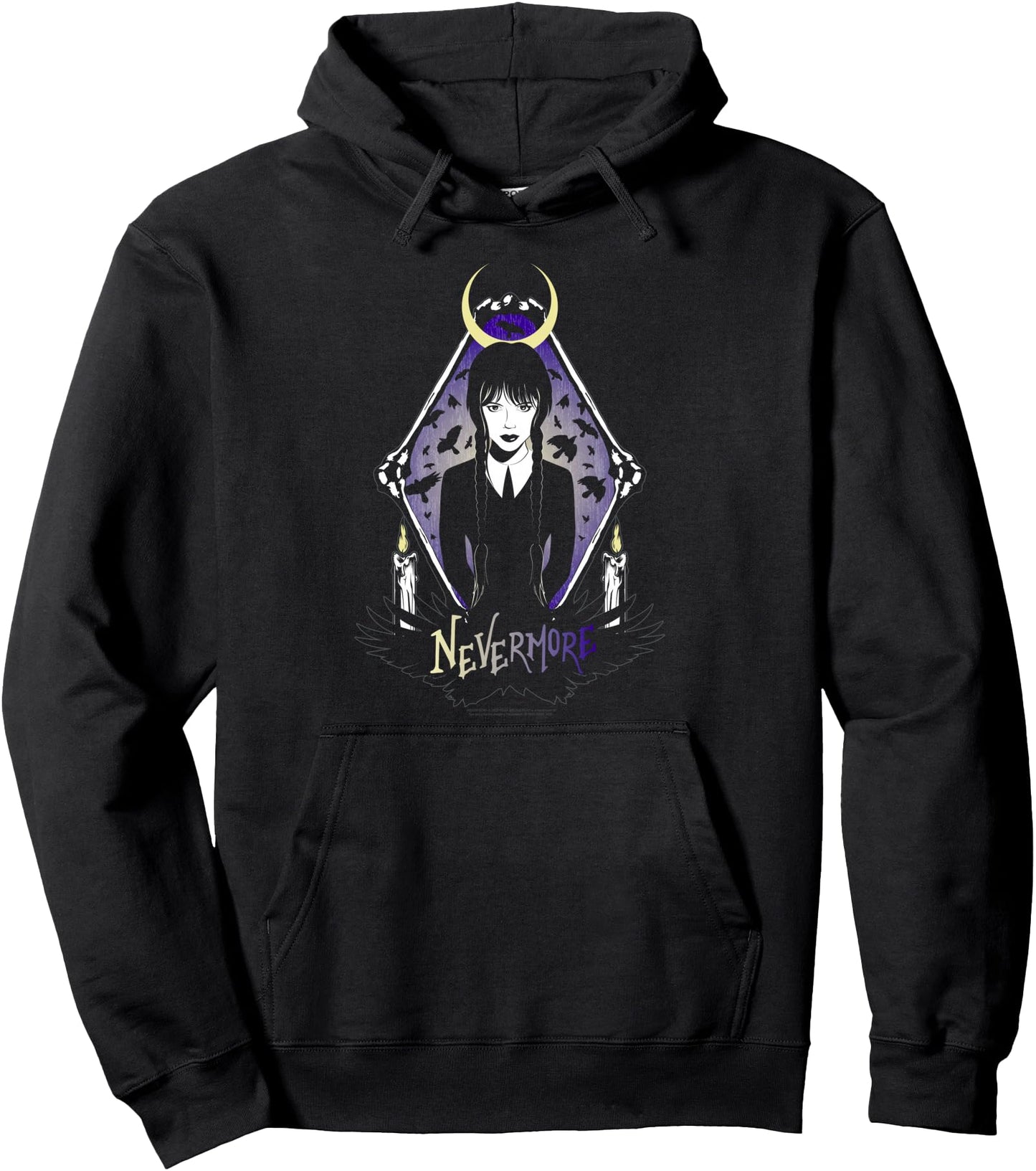 Wednesday Nevermore Raven Mirror Poster Pullover Hoodie