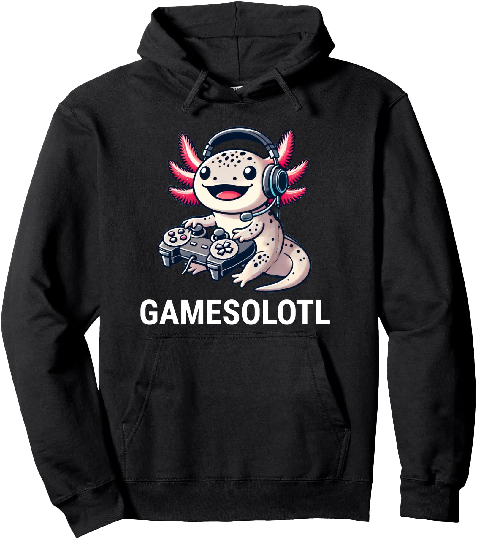 Gamesolotl Axolotl Kawaii Anime Gamer Gaming Pullover Hoodie