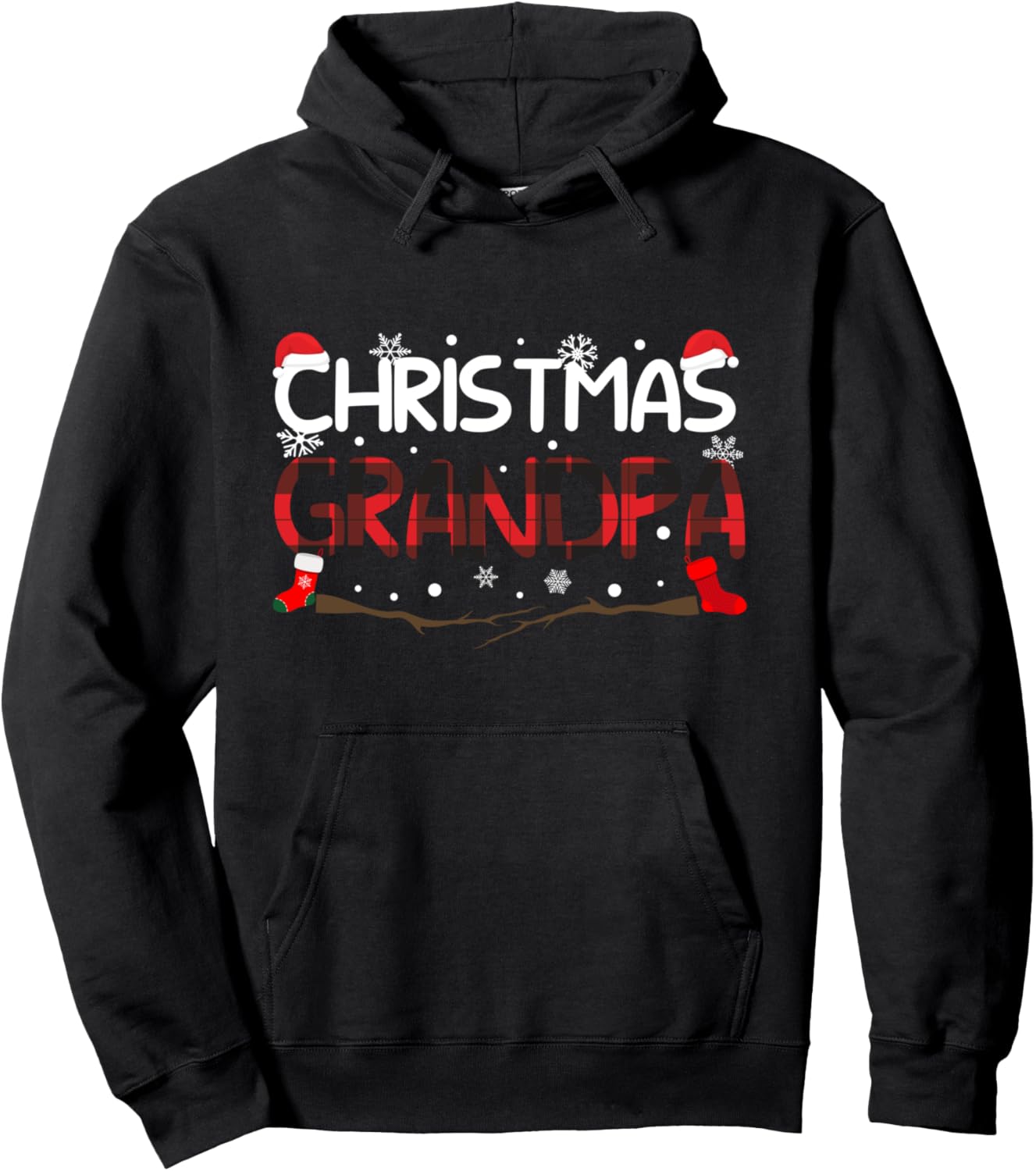 Christmas Grandpa Santa Hat Xmas Pullover Hoodie