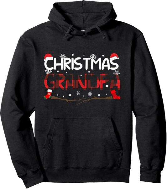 Christmas Grandpa Santa Hat Xmas Pullover Hoodie