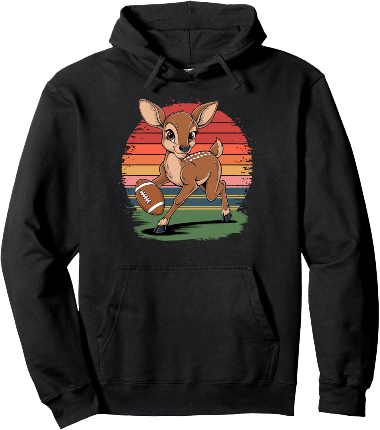 Deer Playing American Football retro vintage Deer lovers Pullover Hoodie