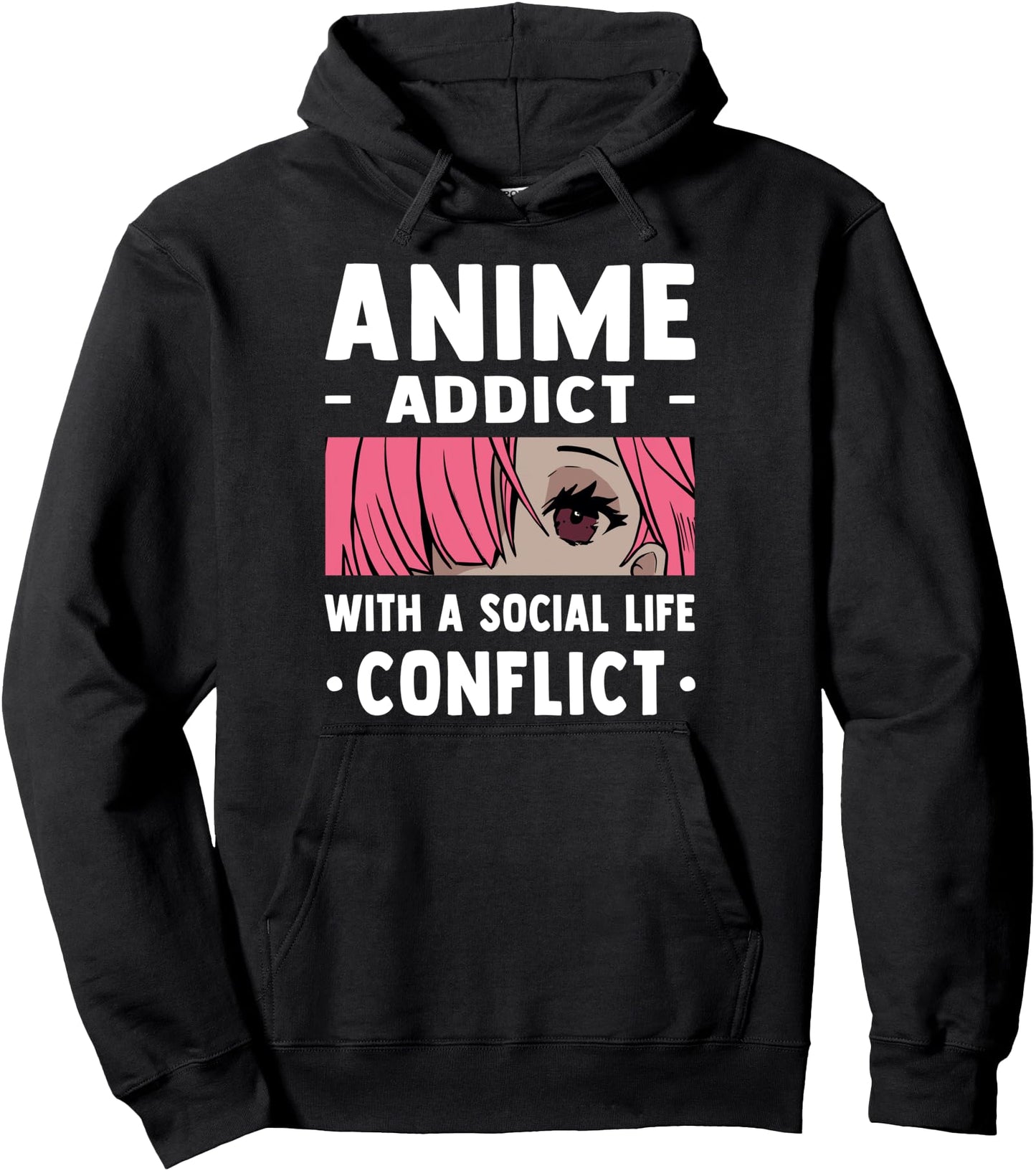 Anime Addict With A Social Life Conflict - Otaku Anime Lover Pullover Hoodie