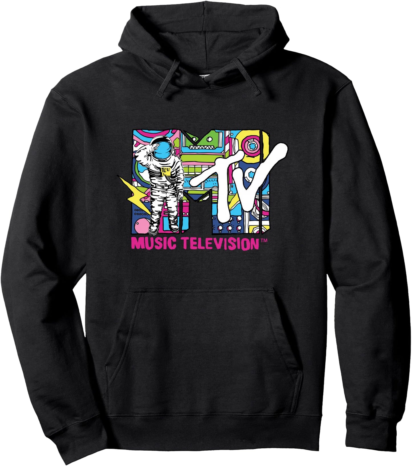 MTV Retro Bubble Art Vintage Moon Man Pullover Hoodie