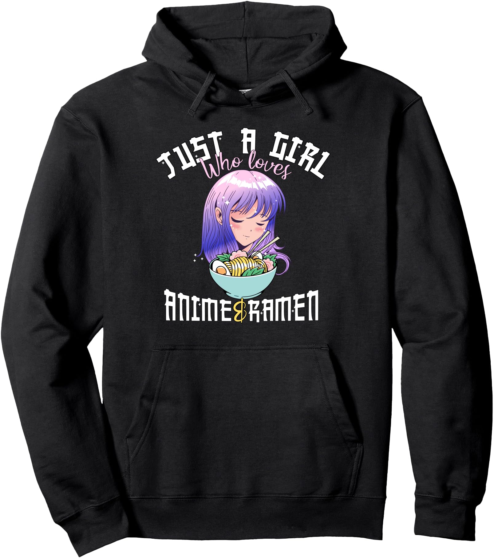 Anime Girl Shirt Just a Girl Who Loves Anime and Ramen Pullover Hoodie