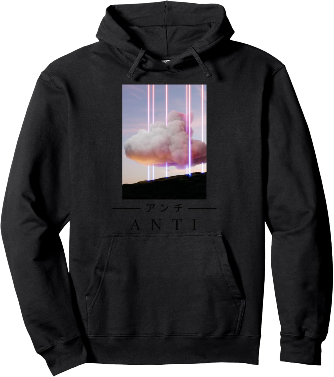 Retrowave - ANTI - Japanese Art Aesthetic Vaporwave Anime Pullover Hoodie