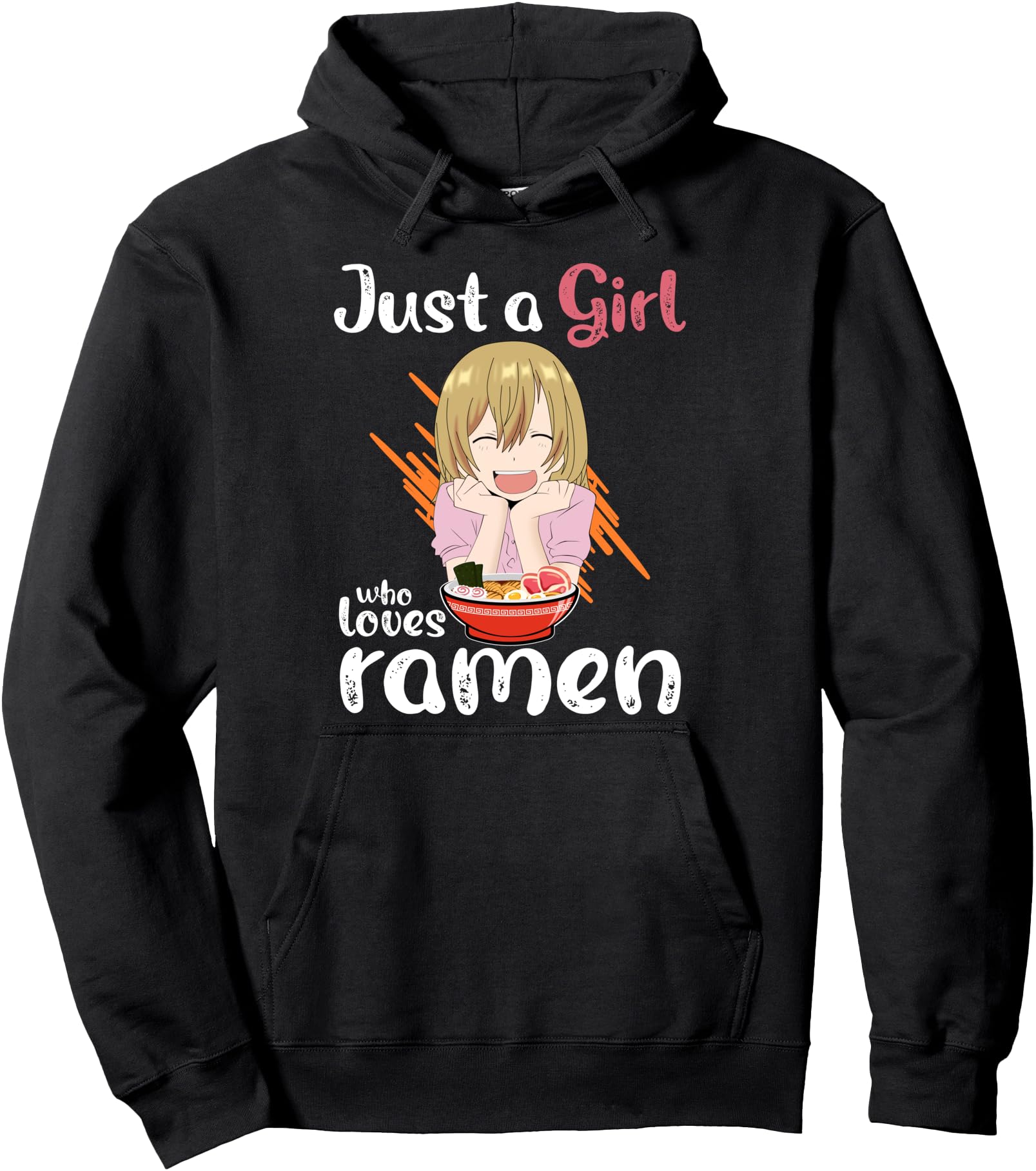Kawaii Anime Girl Eating Ramen Japanese Noodle Anime Pullover Hoodie