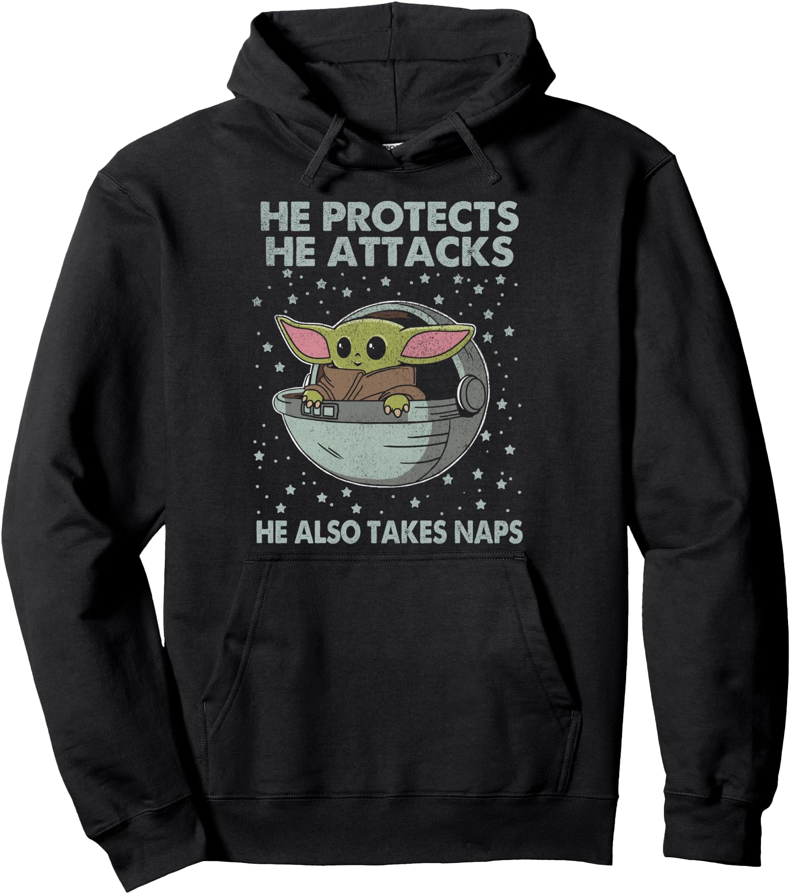 Star Wars The Mandalorian The Child He Also Takes Naps Pullover Hoodie