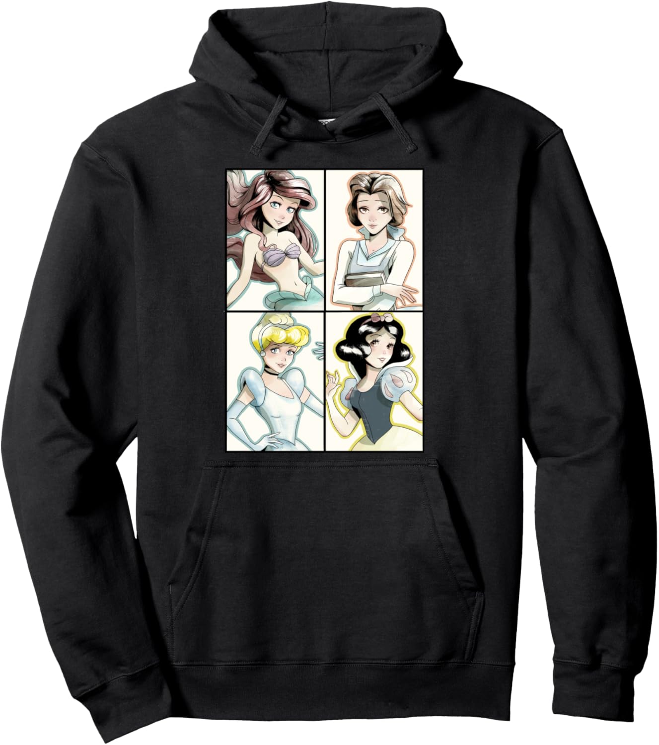 Disney Princesses Anime Four Square Pullover Hoodie