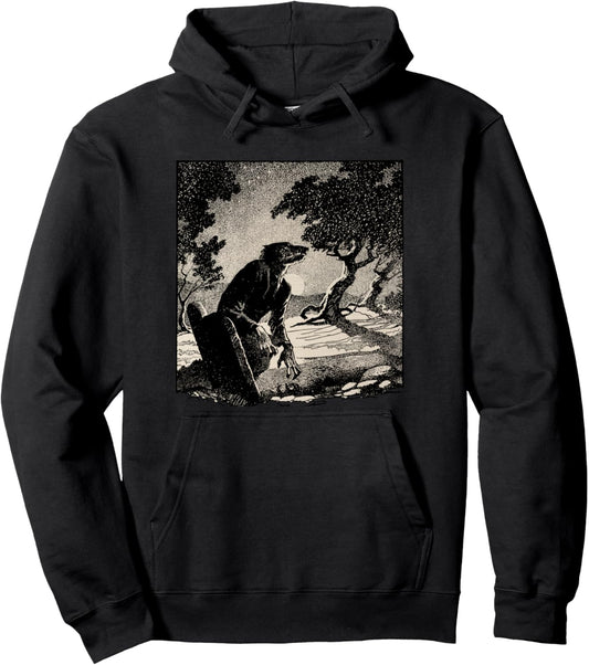 Cemetery Halloween Monster Vintage Horror Movie Werewolf Pullover Hoodie