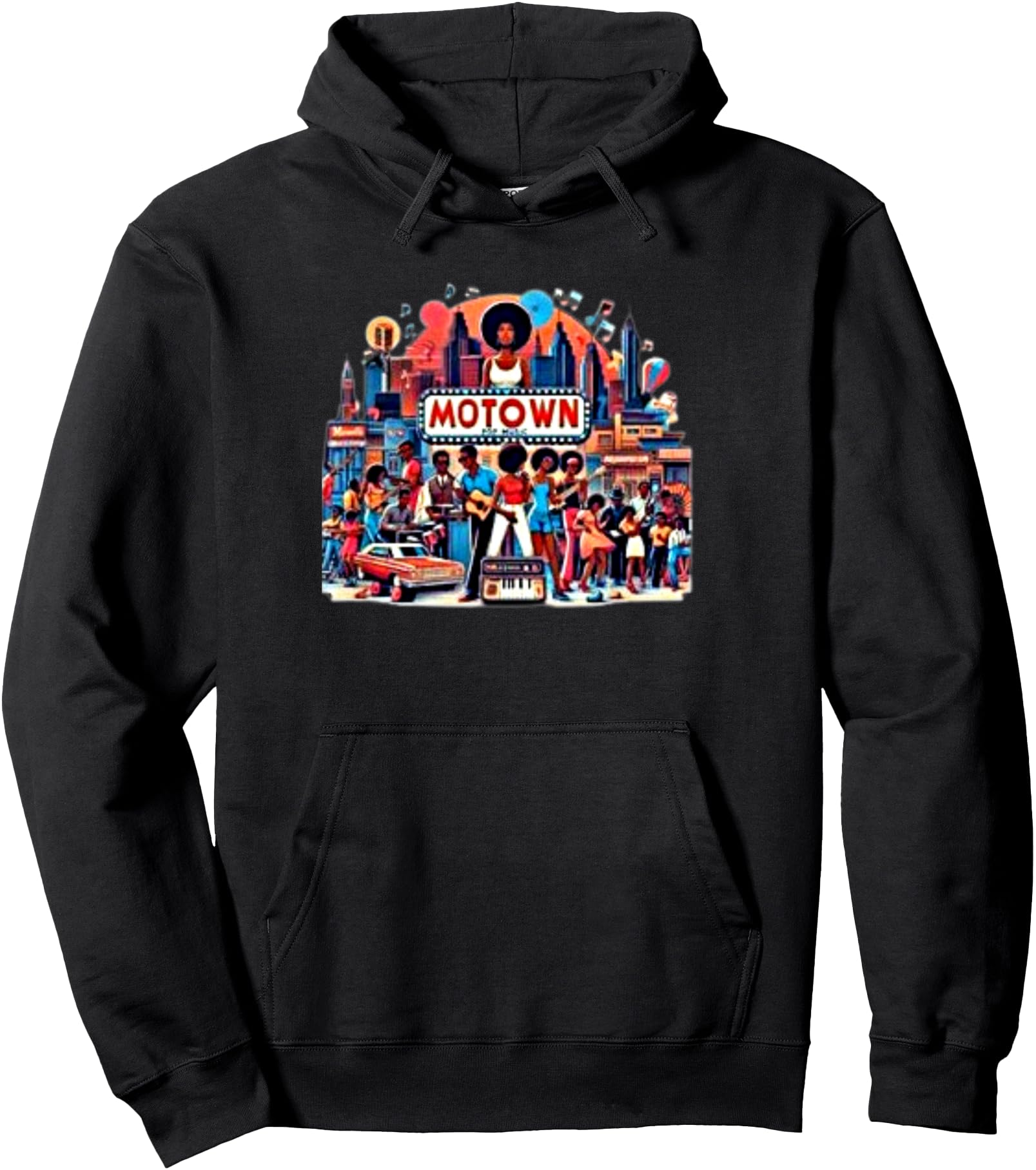 Motown Era Tribute Hip Hop Music Design Pullover Hoodie