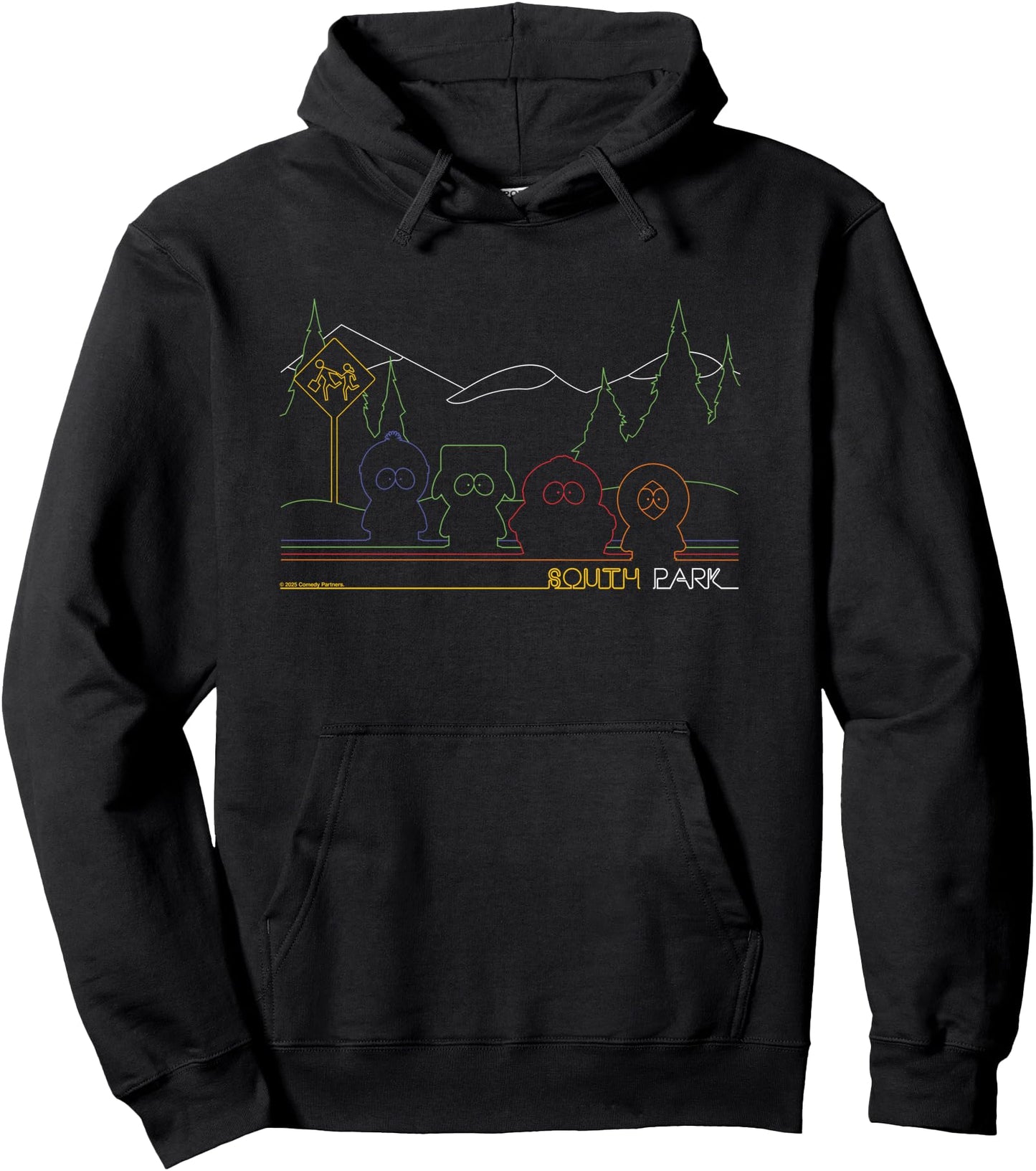 South Park Stan Kyle Cartman & Kenny Colour Line Art Pullover Hoodie