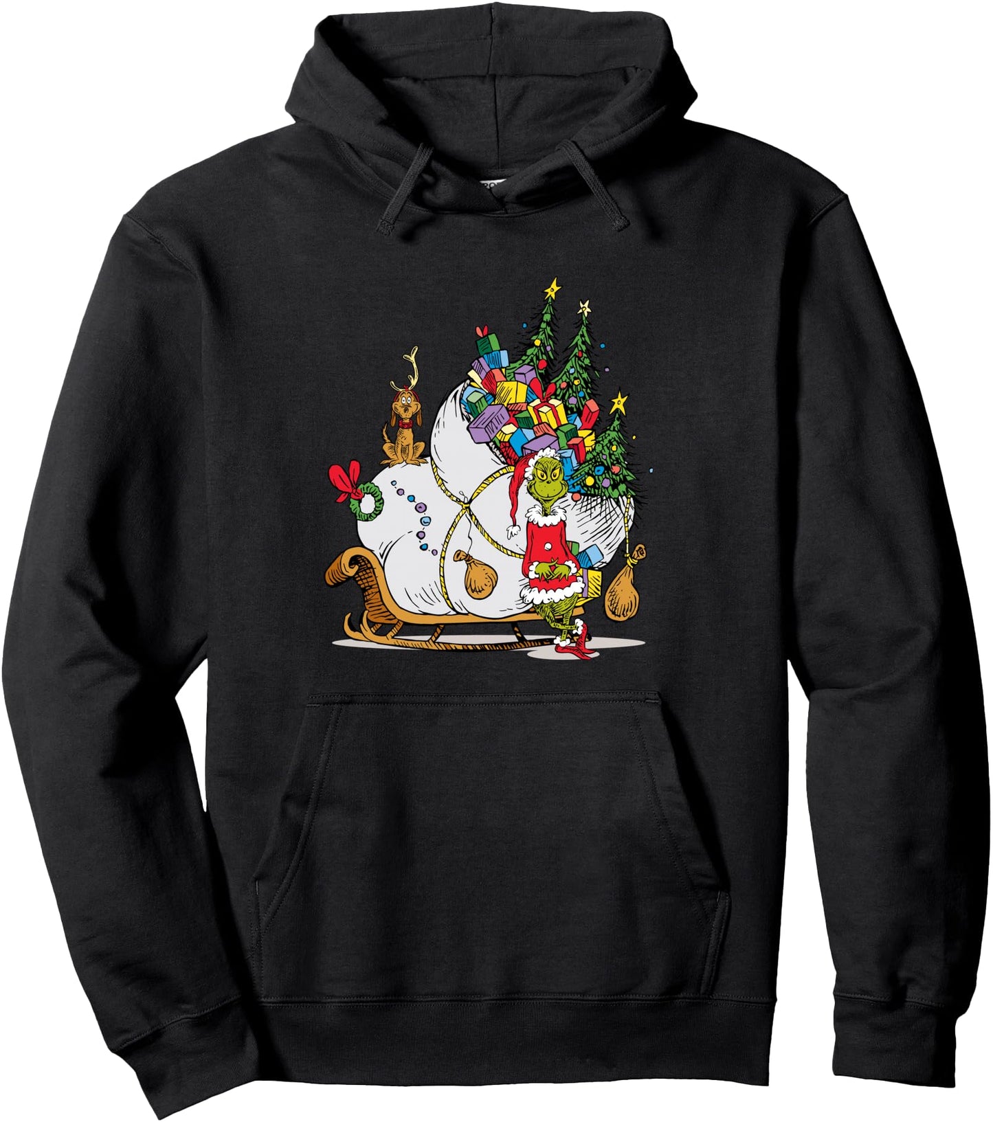 Dr. Seuss Grinch Sleigh Pullover Hoodie Pullover Hoodie