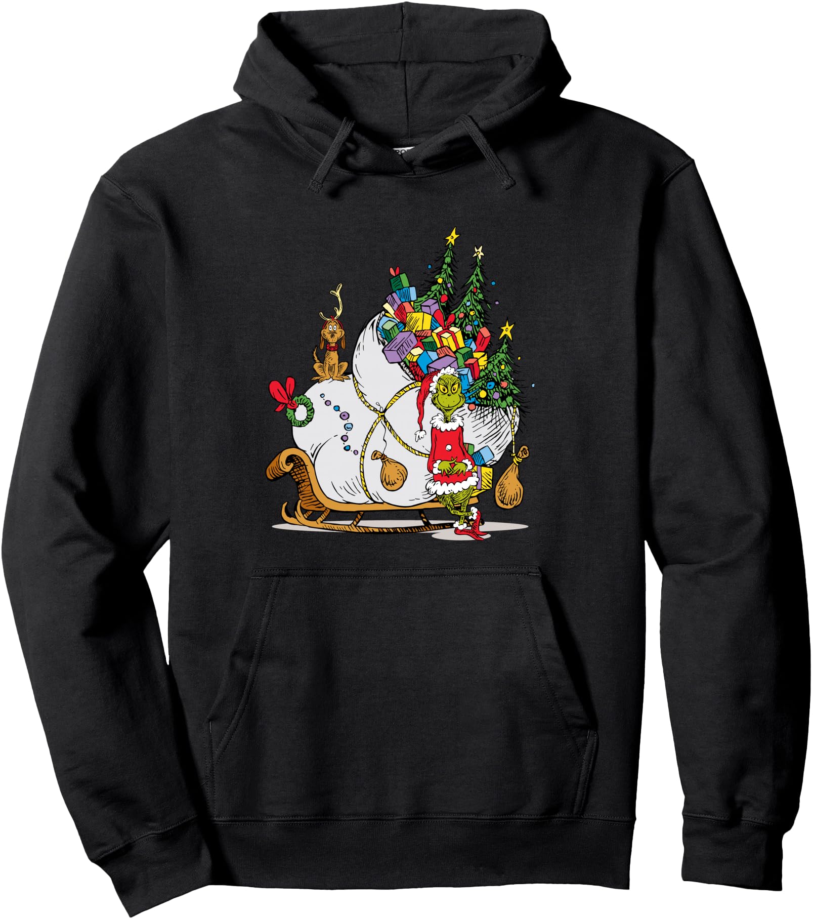 Dr. Seuss Grinch Sleigh Pullover Hoodie Pullover Hoodie
