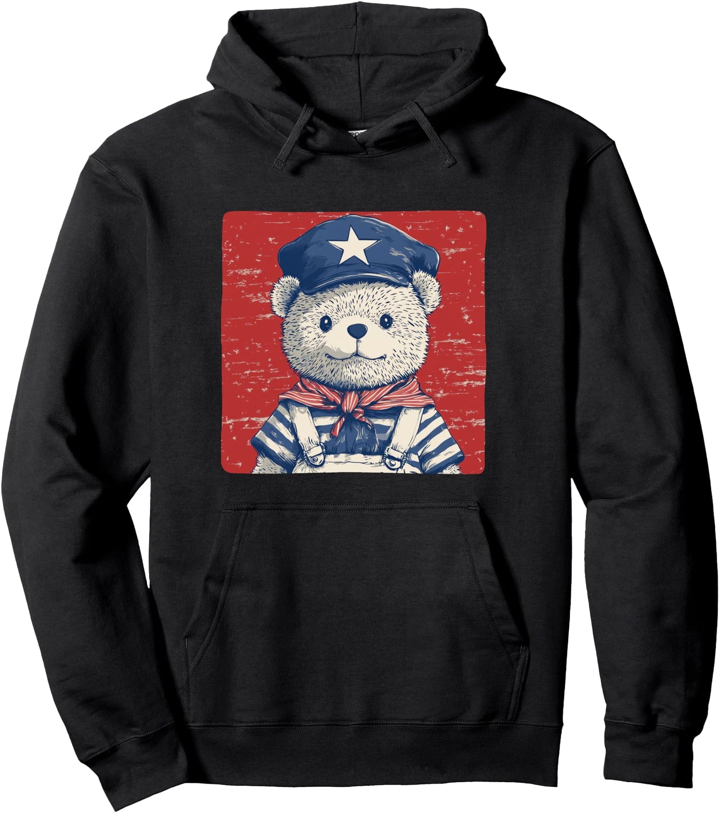 Full Steam Ahead Funny Teddy Bear in Sailor Outfit Pullover Hoodie