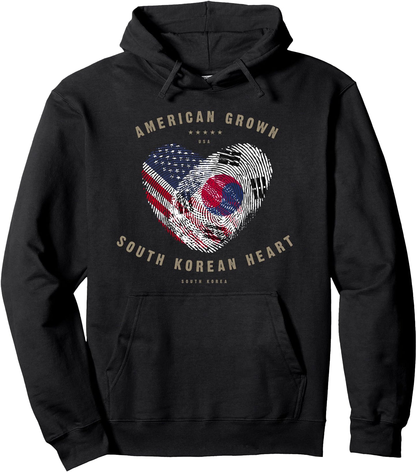 American Grown South Korean Heart Love South Korea Flag Pullover Hoodie