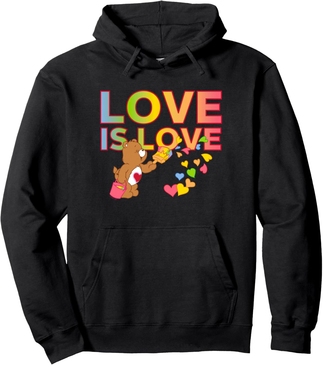 Care Bears Love Is Love Hearts Cheer Bear Retro Cartoon Pullover Hoodie