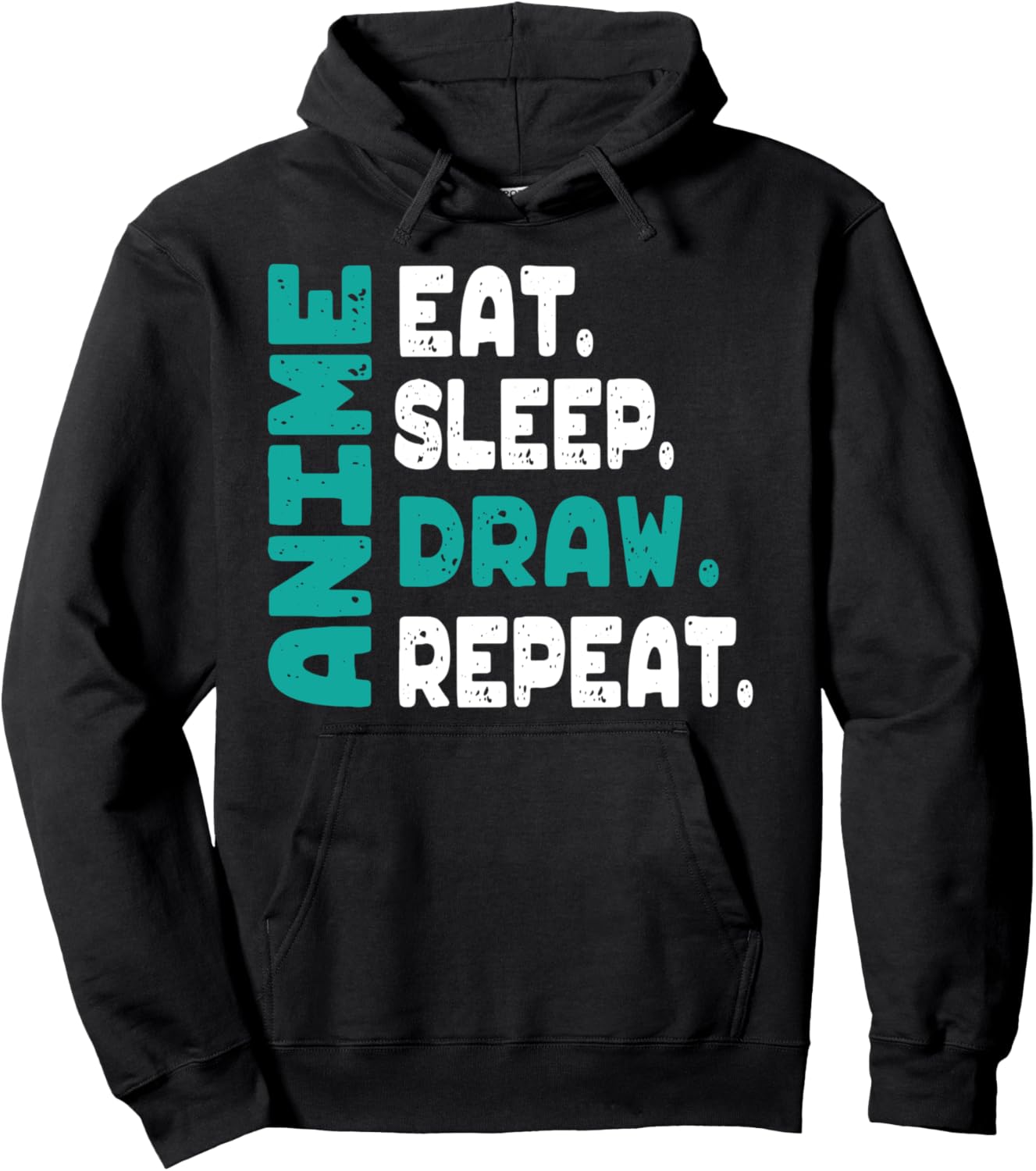 Eat Sleep Anime Repeat Hoodie - Japanese Anime Drawing Gift