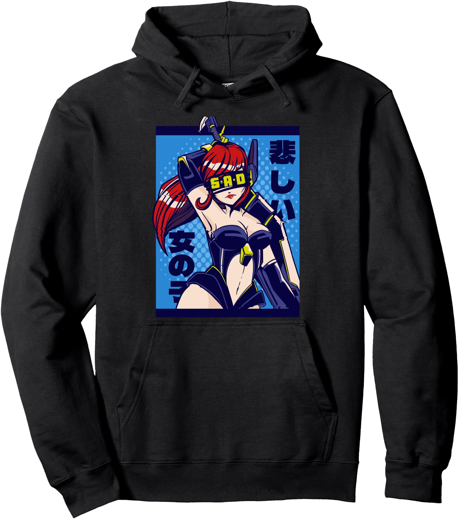 Sad Anime Girl - Japanese Vaporwave Anime Otaku Pullover Hoodie