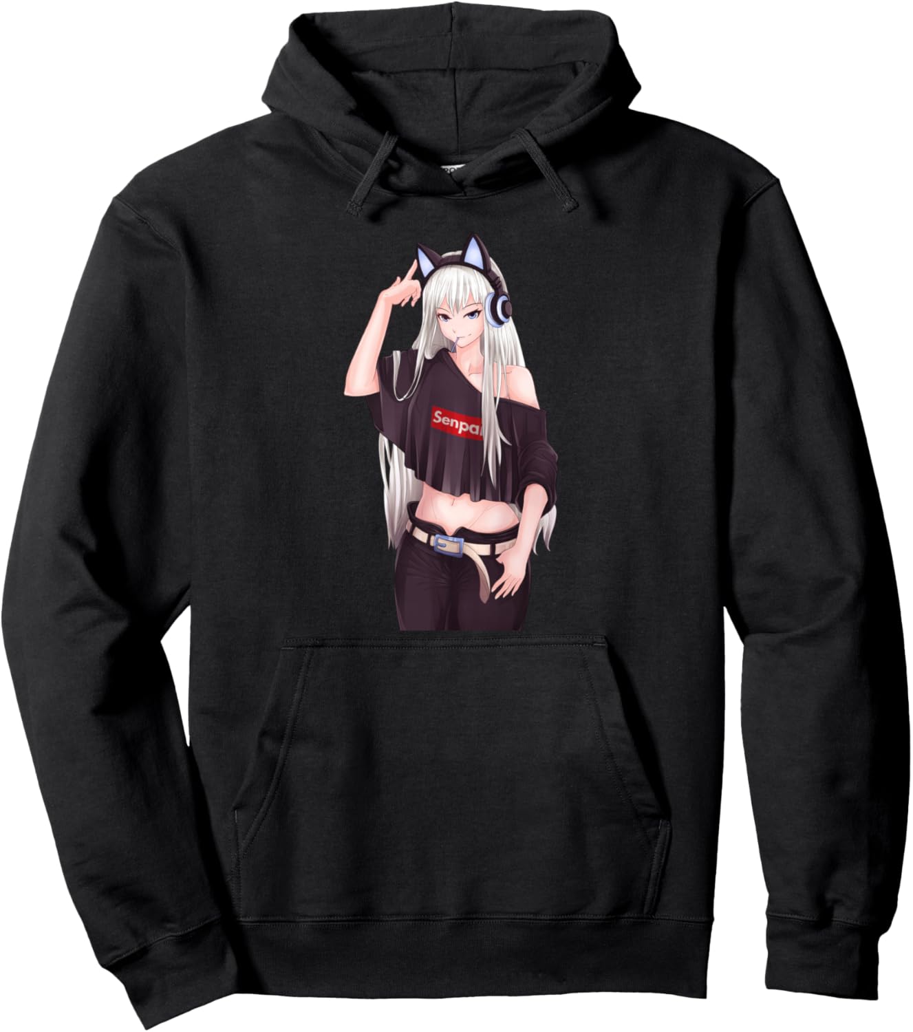 Ecchi Anime Girl Waifu for Otakus Pullover Hoodie