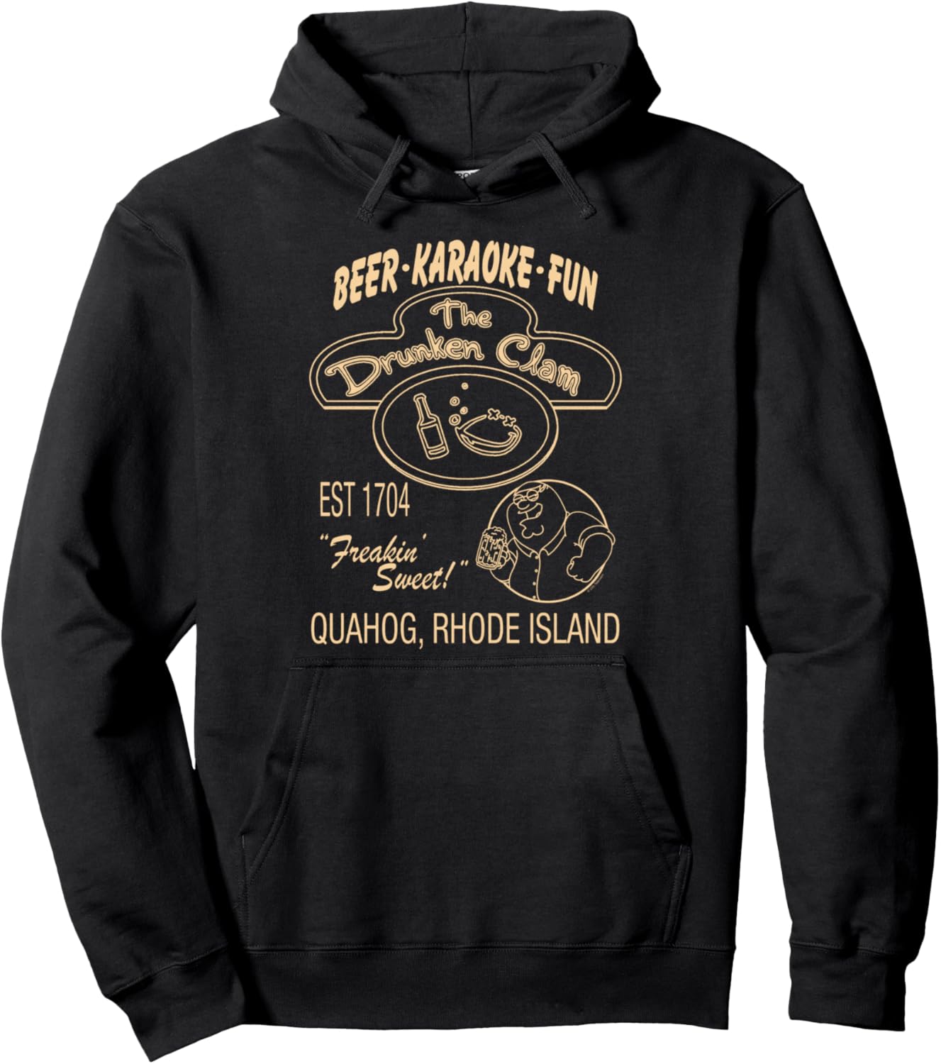 Family Guy The Drunken Clam Retro Bar Sign Cartoon Pullover Hoodie
